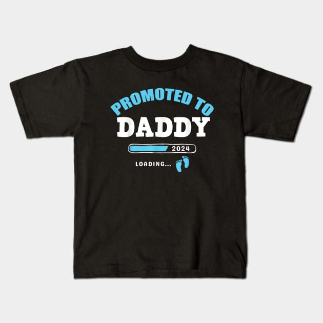 Promoted To Daddy Est 2024 Kids T-Shirt by lunacreat